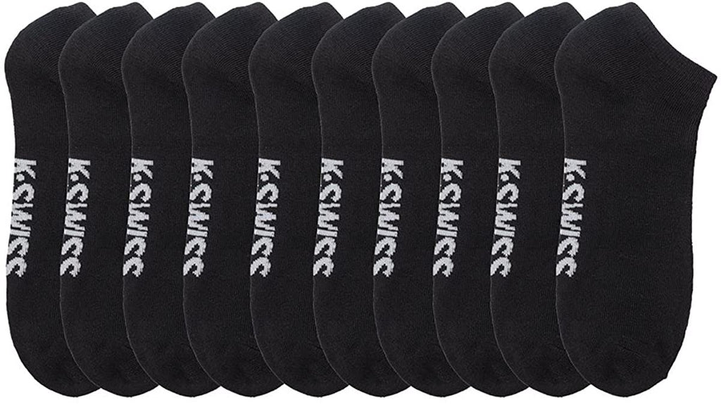 K-Swiss Menâ€™s Flat Knit Solid Low-Cut Socks, Size 10-13, 10-Pack