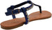 Gold Toe Womenâ€™s Rhinestone T-Strap Sandal with Back Straps - Open Toe Fashion Bling Summer Slide Shoe
