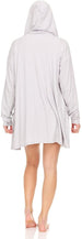 Bearpaw Lightweight Robes for Women | Knit Rib Cotton Lounge Cardigan Robe with Hood Perfect Match for Loungewear & Sleepwear