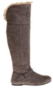 Sara Z Ladies Over The Knee Microsuede Fur Lined Boot (Black), Size 8