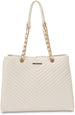 Women’s Chevron Shopper Tote with Chain Detail Handles