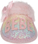 bebe Girls Fluffy And Cute Scuff Glitter Slippers With Faux Fur Satin Bow