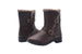 Via Rosa Women’s Short Mid Calf Moto Boots Embellished with Faux Fur Trim and Buckles