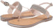 Via Rosa Womenâ€™s PCU T-Strap Thong Sandal with Rhinestones, Metallic Chain and Adjustable Back Strap - Fashion Bling Summer Shoes