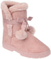 Fifth & Luxe Womens Comfortable and Warm Microsuede Winter Boot with Pom Pom Bow
