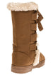 Sara Z Ladies Microsuede 10" Winter Boots with Grosgrain Lace up (Cognac), Size 5-6