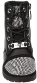 bebe Toddler Girlsâ€™ Waterproof Outdoor Combat Boots for Toddler/Girls Studded with Rhinestones Lace-Up Side Zipper Mid Calf Boots