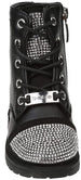 bebe Toddler Girlsâ€™ Waterproof Outdoor Combat Boots for Toddler/Girls Studded with Rhinestones Lace-Up Side Zipper Mid Calf Boots