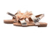 bebe Toddler Girls Fashion Sandals Shimmer Flats with Chiffon Rhinestone Flowers
