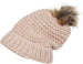 NYC Underground Soft Purl Knit Beanie Hat with Faux Fuzzy Fur Pom Warm Chunky Fall Winter Slouchy Lined Skull Cap Cuff