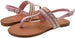 Rampage Girls Big Kid Glitter T-Strap Thong Slide Sandal with Adjustable Back Strap - Fashion Summer Flat Shoes