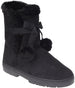 Fifth & Luxe Womens Comfortable and Warm Microsuede Winter Boot with Pom Pom Bow