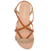 Gold Toe Ladies Fashion Sandals Pu Caged Summer Flats with Glitter Strap