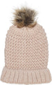 NYC Underground Soft Purl Knit Beanie Hat with Faux Fuzzy Fur Pom Warm Chunky Fall Winter Slouchy Lined Skull Cap Cuff