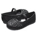Sara Z Kids Toddlers Girls Glitter Mesh Ballet Flat Slip On Shoes With Rhinestones and Elastic Strap