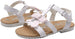 bebe Toddler Girls' Little Kid Slip-On Strappy Sandals with Bow and Ankle Strap, Open-Toe Flat Fashion Summer Shoes