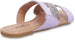 dELiAs Girls Big Kid Metallic Glitter Strap Slide Sandal Open Toe Fashion Summer Bling Shoes