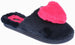 Women's Warm and Comfy Faux Fur Slipper With Heart Pom Poms