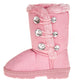 Sara Z Toddler Girls 5" Lug Sole Winter Boot with Rhinestones (Light Pink), Size 9-10