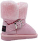 Rampage Toddler Girls’ Little Kid Slip On Microsuede Short Ankle Boots with Faux Fur Cuff and Cutout Design Buckle Straps
