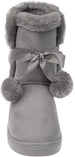 Fifth & Luxe Womens Comfortable and Warm Microsuede Winter Boot with Pom Pom Bow