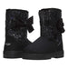 bebe Girls Glitter Winter Boots with Side Bow Casual Dress Warm Slip-On Shoes