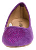 Chatties Girls Microsuede Ballet Flats With Heart Rhinestone Size 12/13 - Purple/Fuchsia